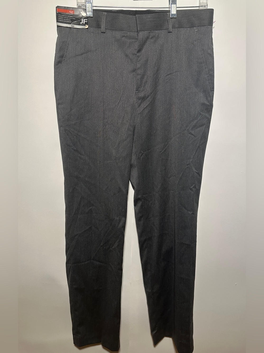 NWT Men's J.Ferrar Dark Grey Slim Dress Pants